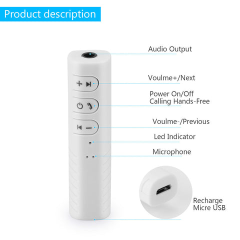 Image of Wireless Bluetooth Aux Audio Adapter Receiver