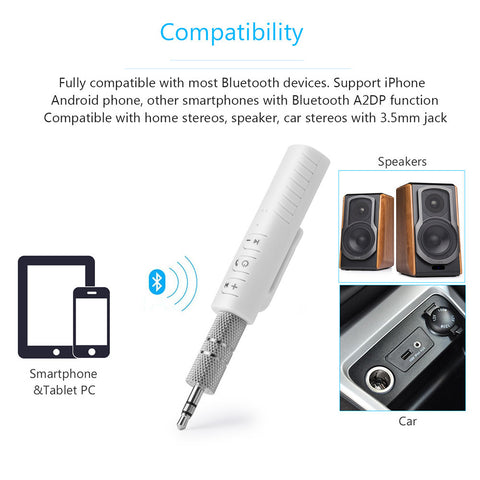 Image of Wireless Bluetooth Aux Audio Adapter Receiver