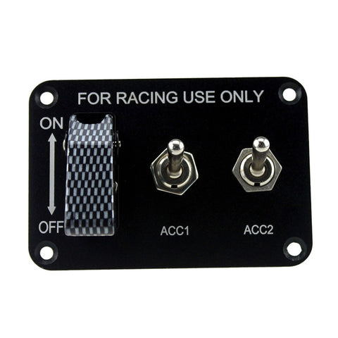 Image of 12V Car 3 Groups Switch Panel 3 Toggle Ignition Switches for Cars Race Cars (Black)