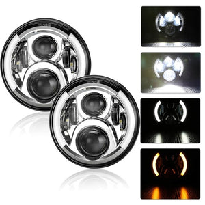 Set of 7” Universal LED Headlights H4