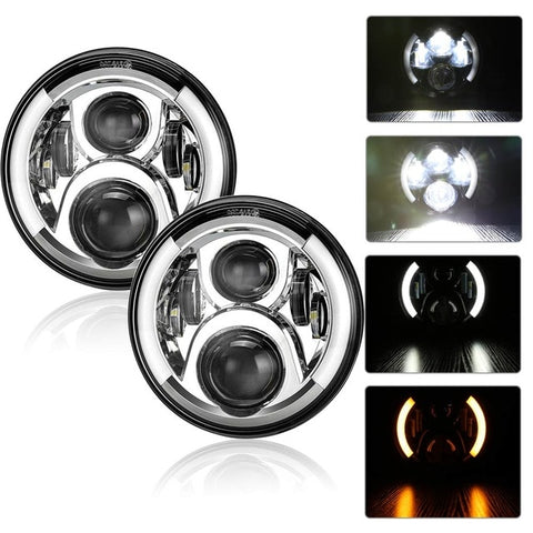 Image of Set of 7” Universal LED Headlights H4